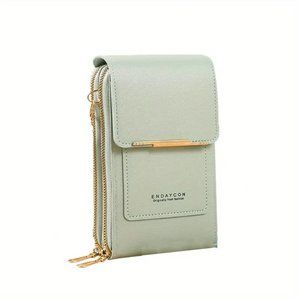 Women's Crossbody Bag Solid Zipper Phone Bay Double Layer Shoulder - TouchScreen